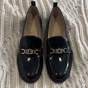 Sam Edelman Black Loafers with Gold Detail NWOT